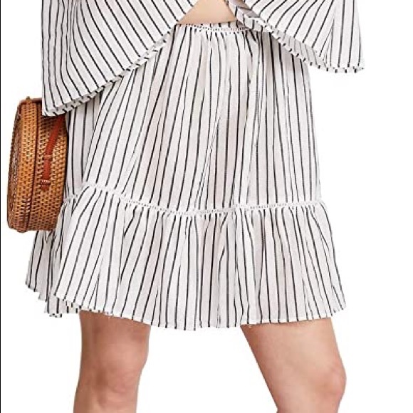 NWT FREE PEOPLE Striped Lola Tiered Embroidered Mini Dress - Picture 5 of 14